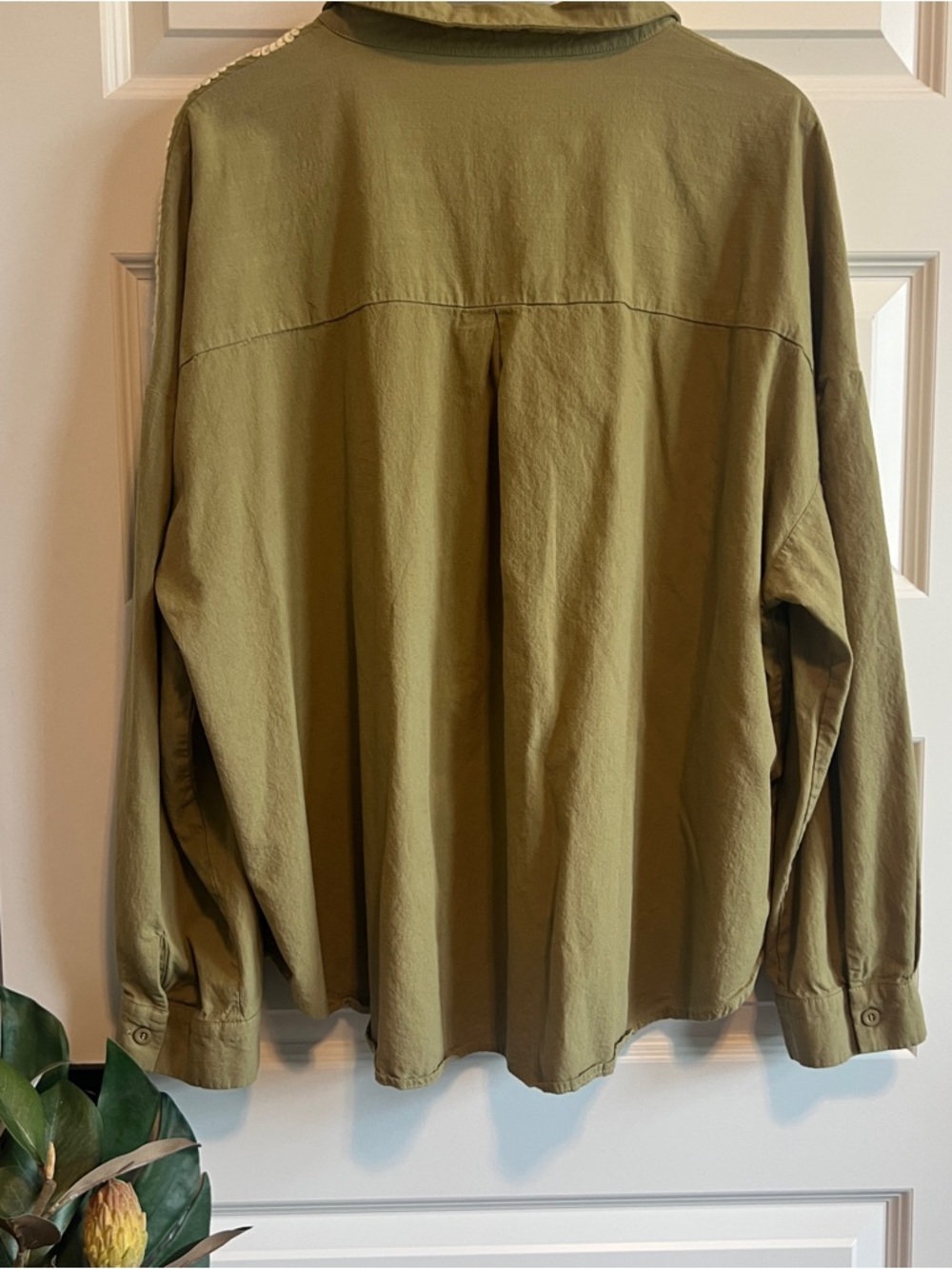 CIDER Olive Green Embroidered Button Down 4XL - Picture 2 of 6